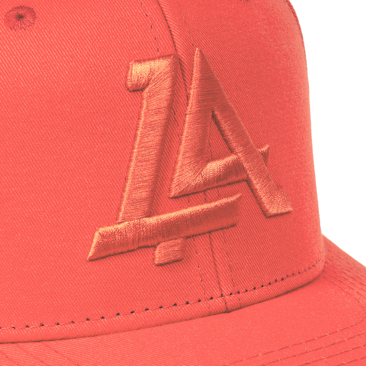 Lost Art Canada - coral outfielder baseball snapback hat close up