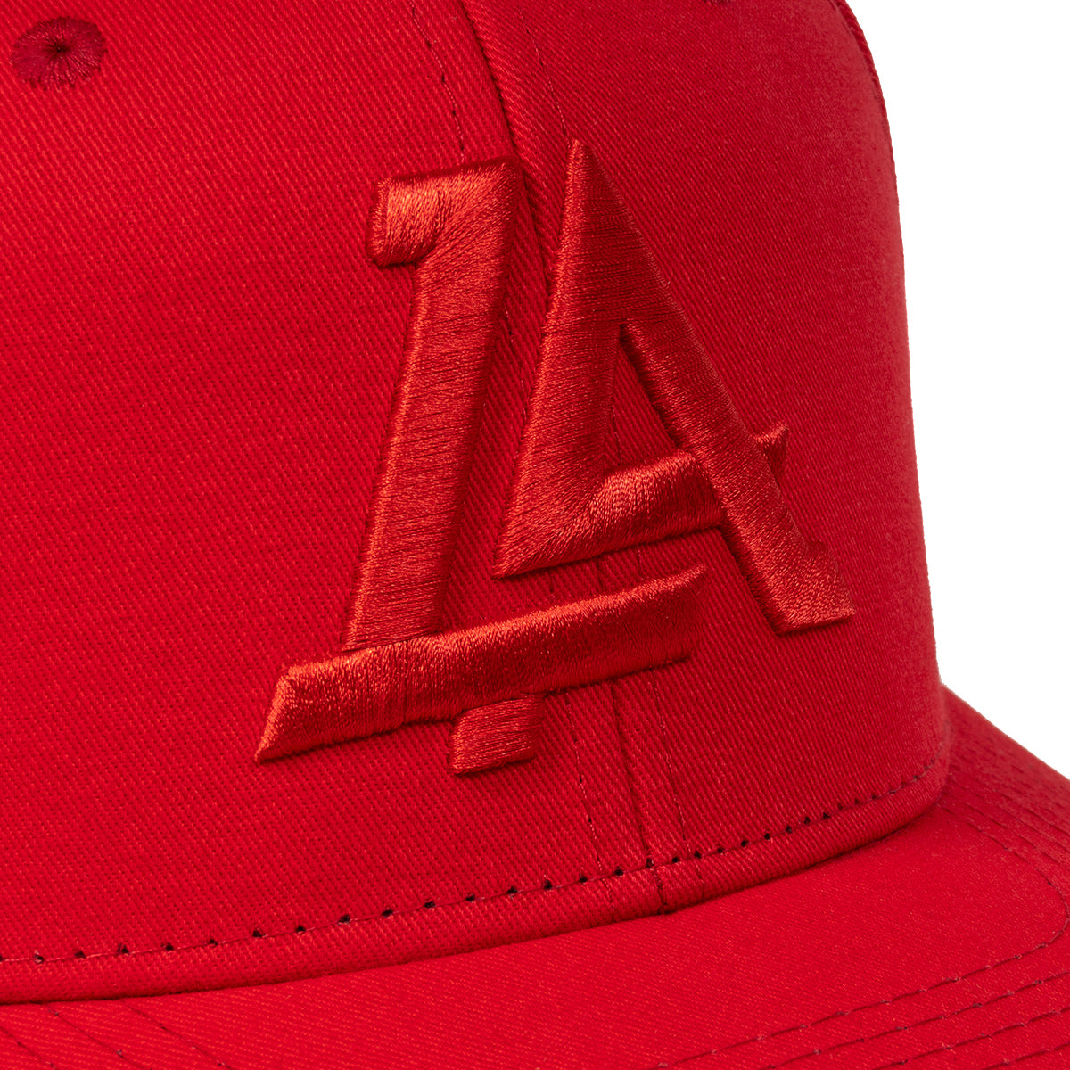 Lost Art Canada - red outfielder baseball snapback hat close up