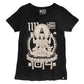 Lost Art Canada - discharge print black women buddha tee front view