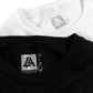 Lost Art Canada - black and white tagless basic tees inside tag view