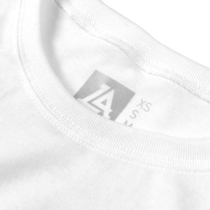 Lost Art Canada - white tagless basic tee inside tag view