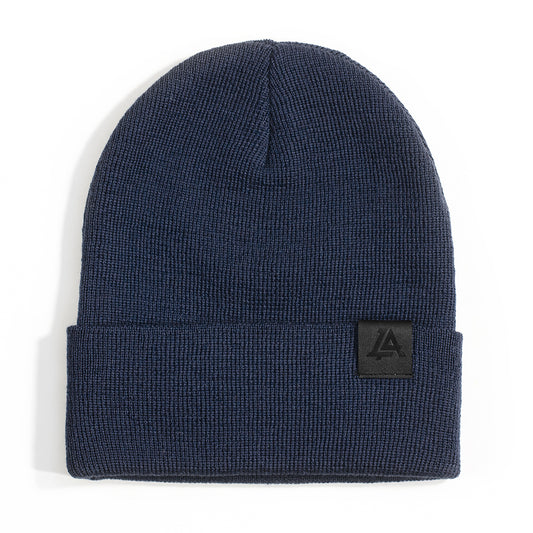 Lost Art Canada - blue wool winter toque front view