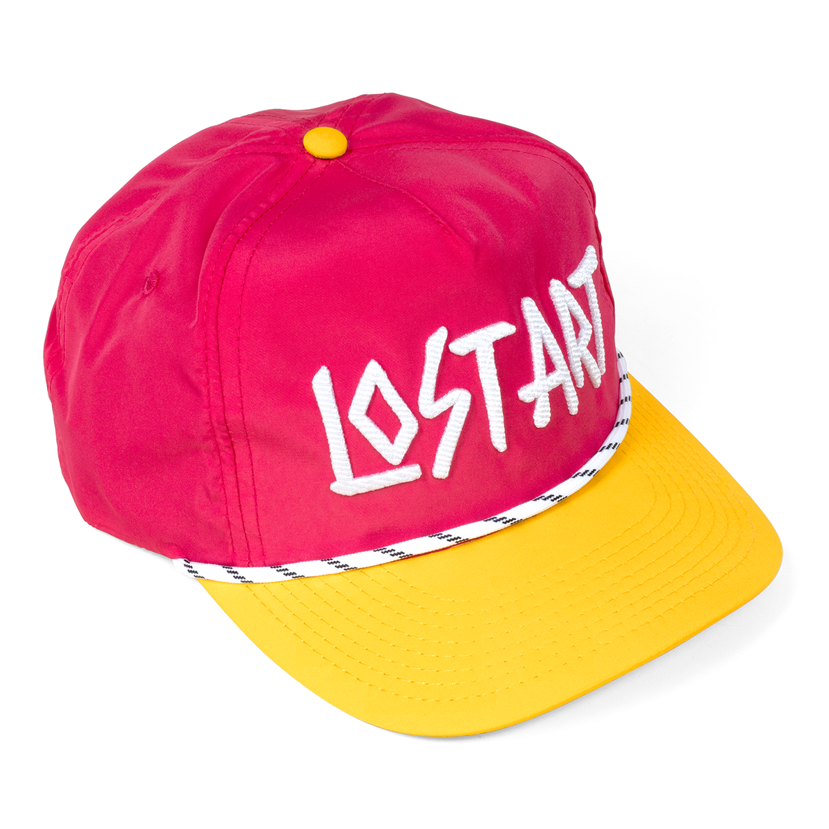 Lost Art Canada - magenta tsunami nylon surfer snapback hat front view