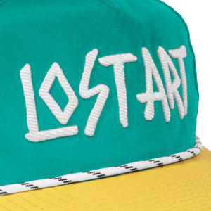 Lost Art Canada - teal tsunami nylon surfer snapback hat close up